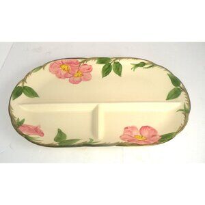 Franciscan Desert Rose Divided Earthenware Serving Tray With Hand-Painted Pink F